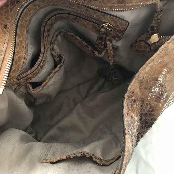 Michael Kors snakeskin hobo bag brown - Picture 8 of 8